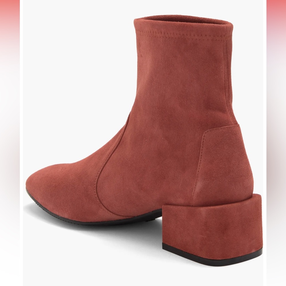 Stuart Weizmann Accordion Suede Sock Bootie - Picture 4 of 9